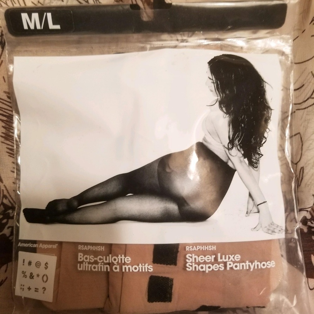 NWT American Apparel Sheer LuxShape Pantyhose M/L